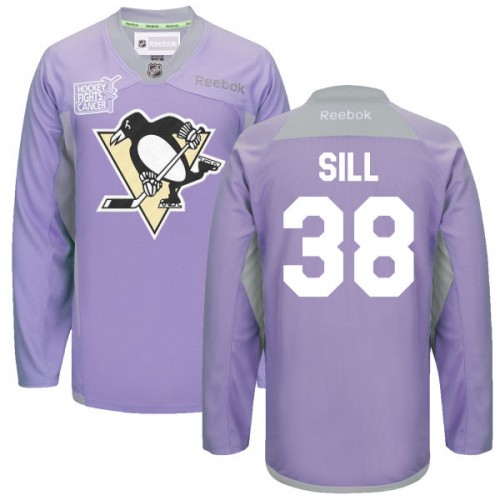 Zach Sill Pittsburgh Penguins Reebok Authentic 2016 Hockey Fights Cancer Practice Jersey (Purple)