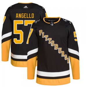 Anthony Angello Pittsburgh Penguins Adidas Youth Authentic 2021/22 Alternate Primegreen Pro Player Jersey (Black)