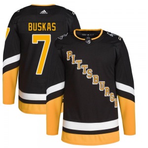 Rod Buskas Pittsburgh Penguins Adidas Youth Authentic 2021/22 Alternate Primegreen Pro Player Jersey (Black)