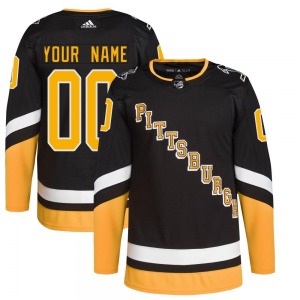 Custom Pittsburgh Penguins Adidas Youth Authentic Custom 2021/22 Alternate Primegreen Pro Player Jersey (Black)