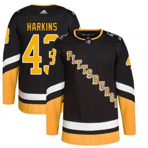 Jansen Harkins Pittsburgh Penguins Adidas Youth Authentic 2021/22 Alternate Primegreen Pro Player Jersey (Black)