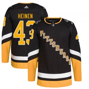 Danton Heinen Pittsburgh Penguins Adidas Youth Authentic 2021/22 Alternate Primegreen Pro Player Jersey (Black)