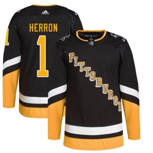 Denis Herron Pittsburgh Penguins Adidas Youth Authentic 2021/22 Alternate Primegreen Pro Player Jersey (Black)