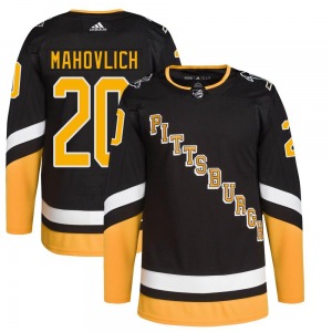 Peter Mahovlich Pittsburgh Penguins Adidas Youth Authentic 2021/22 Alternate Primegreen Pro Player Jersey (Black)