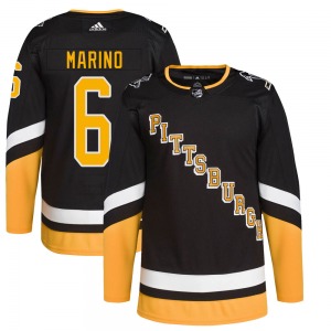 John Marino Pittsburgh Penguins Adidas Youth Authentic 2021/22 Alternate Primegreen Pro Player Jersey (Black)