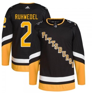 Chad Ruhwedel Pittsburgh Penguins Adidas Youth Authentic 2021/22 Alternate Primegreen Pro Player Jersey (Black)