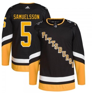 Ulf Samuelsson Pittsburgh Penguins Adidas Youth Authentic 2021/22 Alternate Primegreen Pro Player Jersey (Black)