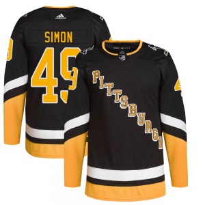 Dominik Simon Pittsburgh Penguins Adidas Youth Authentic 2021/22 Alternate Primegreen Pro Player Jersey (Black)