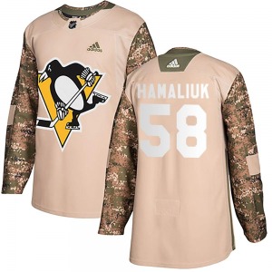 Dillon Hamaliuk Pittsburgh Penguins Adidas Authentic Veterans Day Practice Jersey (Camo)