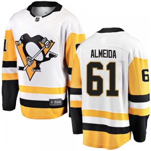 Justin Almeida Pittsburgh Penguins Fanatics Branded Youth Breakaway Away Jersey (White)