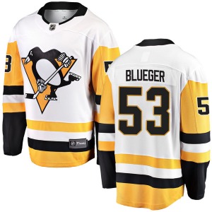 Teddy Blueger Pittsburgh Penguins Fanatics Branded Youth Breakaway White Away Jersey (Blue)