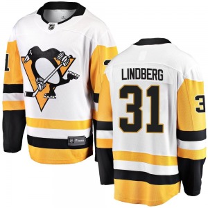 Filip Lindberg Pittsburgh Penguins Fanatics Branded Youth Breakaway Away Jersey (White)