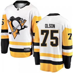 Kyle Olson Pittsburgh Penguins Fanatics Branded Youth Breakaway Away Jersey (White)