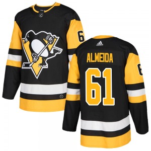 Justin Almeida Pittsburgh Penguins Adidas Youth Authentic Home Jersey (Black)