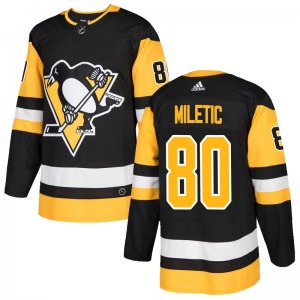 Sam Miletic Pittsburgh Penguins Adidas Youth Authentic Home Jersey (Black)