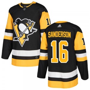 Derek Sanderson Pittsburgh Penguins Adidas Youth Authentic Home Jersey (Black)