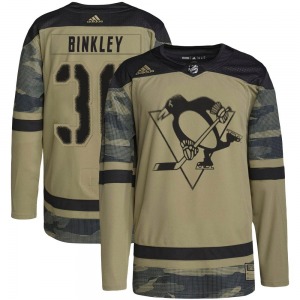 Les Binkley Pittsburgh Penguins Adidas Youth Authentic Military Appreciation Practice Jersey (Camo)