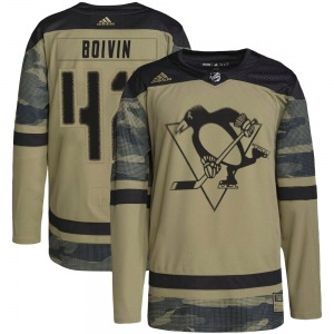 Leo Boivin Pittsburgh Penguins Adidas Youth Authentic Military Appreciation Practice Jersey (Camo)