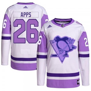 Syl Apps Pittsburgh Penguins Adidas Authentic Hockey Fights Cancer Primegreen Jersey (White/Purple)