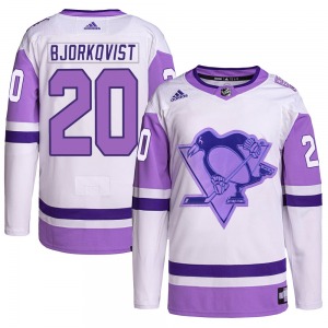 Kasper Bjorkqvist Pittsburgh Penguins Adidas Authentic Hockey Fights Cancer Primegreen Jersey (White/Purple)