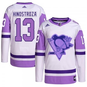 Vinnie Hinostroza Pittsburgh Penguins Adidas Authentic Hockey Fights Cancer Primegreen Jersey (White/Purple)