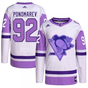 Vasily Ponomarev Pittsburgh Penguins Adidas Authentic Hockey Fights Cancer Primegreen Jersey (White/Purple)