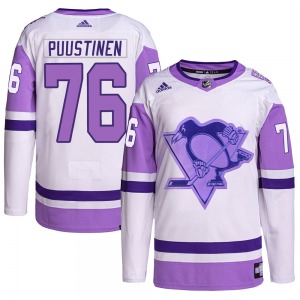 Valtteri Puustinen Pittsburgh Penguins Adidas Authentic Hockey Fights Cancer Primegreen Jersey (White/Purple)