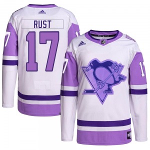 Bryan Rust Pittsburgh Penguins Adidas Authentic Hockey Fights Cancer Primegreen Jersey (White/Purple)