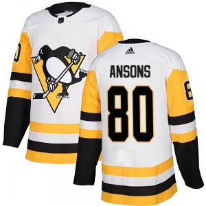Raivis Ansons Pittsburgh Penguins Adidas Youth Authentic Away Jersey (White)