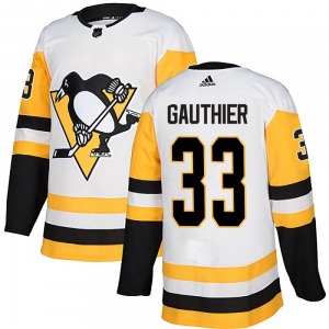 Taylor Gauthier Pittsburgh Penguins Adidas Youth Authentic Away Jersey (White)