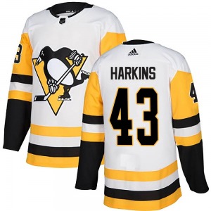 Jansen Harkins Pittsburgh Penguins Adidas Youth Authentic Away Jersey (White)