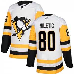 Sam Miletic Pittsburgh Penguins Adidas Youth Authentic Away Jersey (White)