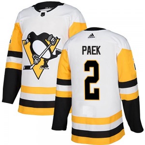 Jim Paek Pittsburgh Penguins Adidas Youth Authentic Away Jersey (White)
