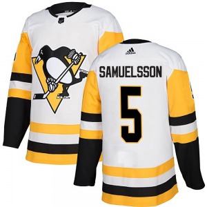 Ulf Samuelsson Pittsburgh Penguins Adidas Youth Authentic Away Jersey (White)