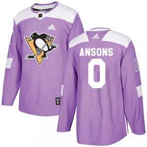 Raivis Ansons Pittsburgh Penguins Adidas Authentic Fights Cancer Practice Jersey (Purple)
