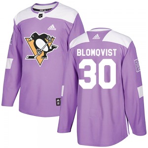 Joel Blomqvist Pittsburgh Penguins Adidas Authentic Fights Cancer Practice Jersey (Purple)