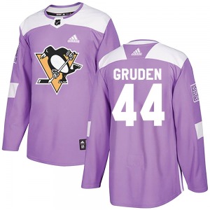 Jonathan Gruden Pittsburgh Penguins Adidas Authentic Fights Cancer Practice Jersey (Purple)