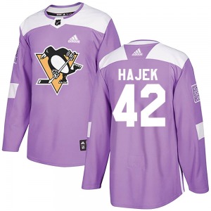 Libor Hajek Pittsburgh Penguins Adidas Authentic Fights Cancer Practice Jersey (Purple)