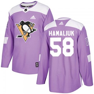 Dillon Hamaliuk Pittsburgh Penguins Adidas Authentic Fights Cancer Practice Jersey (Purple)