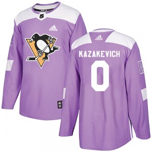 Mikhail Kazakevich Pittsburgh Penguins Adidas Authentic Fights Cancer Practice Jersey (Purple)