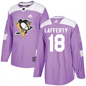 Sam Lafferty Pittsburgh Penguins Adidas Authentic Fights Cancer Practice Jersey (Purple)
