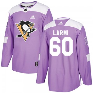 Emil Larmi Pittsburgh Penguins Adidas Authentic Fights Cancer Practice Jersey (Purple)