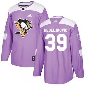 Alex Nedeljkovic Pittsburgh Penguins Adidas Authentic Fights Cancer Practice Jersey (Purple)