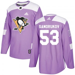 Dmitri Samorukov Pittsburgh Penguins Adidas Authentic Fights Cancer Practice Jersey (Purple)