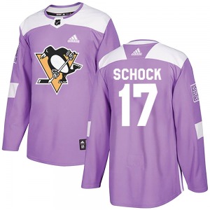 Ron Schock Pittsburgh Penguins Adidas Authentic Fights Cancer Practice Jersey (Purple)