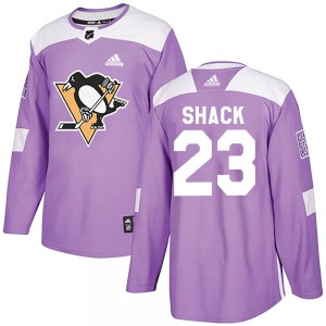 Eddie Shack Pittsburgh Penguins Adidas Authentic Fights Cancer Practice Jersey (Purple)