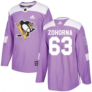 Radim Zohorna Pittsburgh Penguins Adidas Authentic Fights Cancer Practice Jersey (Purple)