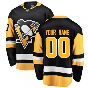 Custom Pittsburgh Penguins Fanatics Branded Breakaway Home Jersey (Black)