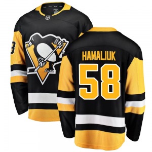 Dillon Hamaliuk Pittsburgh Penguins Fanatics Branded Breakaway Home Jersey (Black)