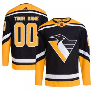 Custom Pittsburgh Penguins Adidas Youth Authentic Custom Reverse Retro 2.0 Jersey (Black)